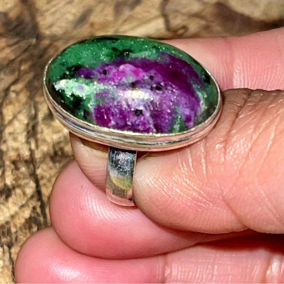 Saualpite Ruby Zoisite Statement Ring Size 8 - Picture 3 of 14